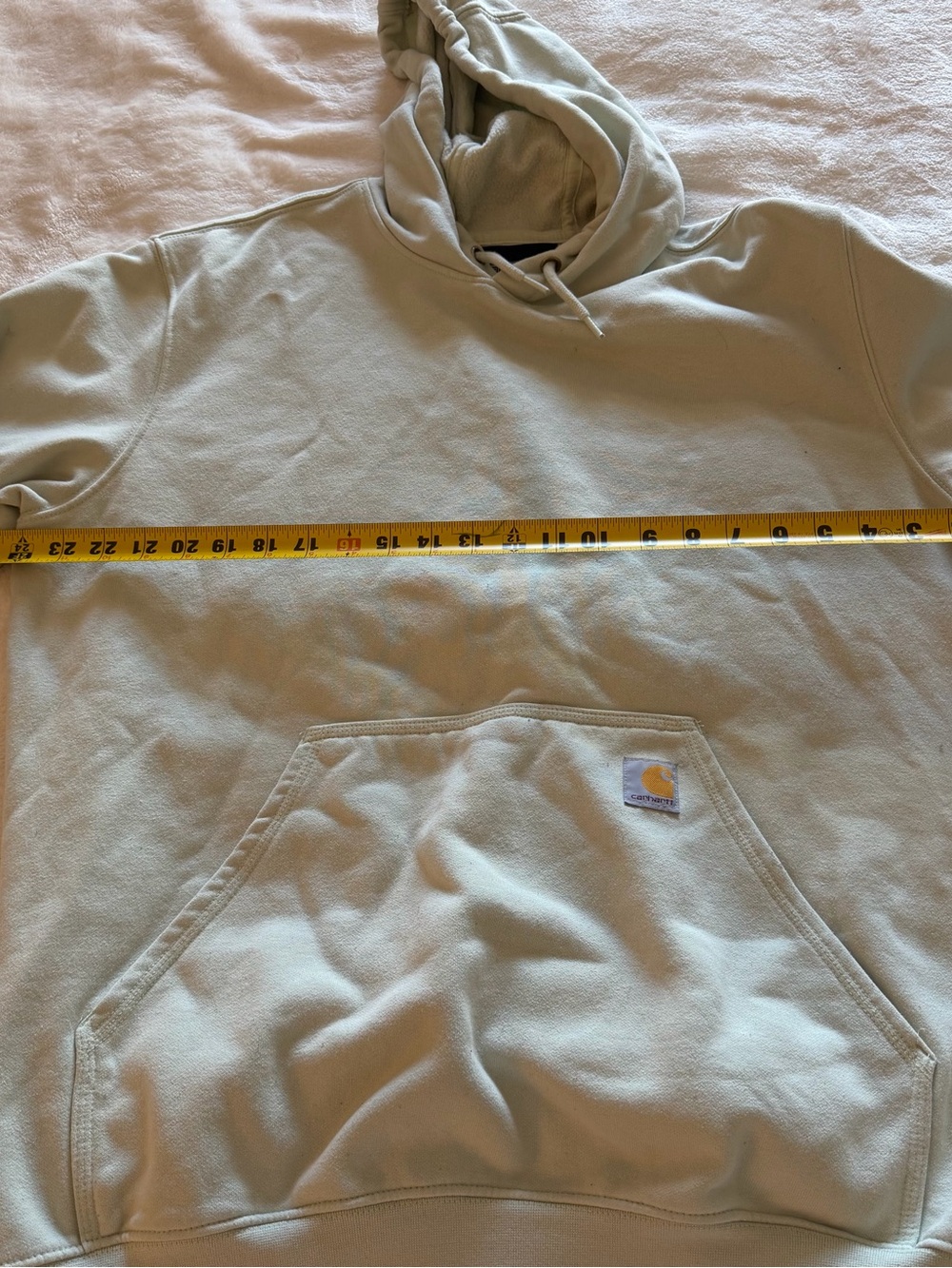 Carhartt Light Mint Pullover Hoodie with Sleeve Logo - Picture 5 of 7